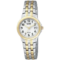Montre Citizen Eco-Drive pour Femme - Acier inoxydable 2-tons avec cadran blanc | Doucet Latendresse