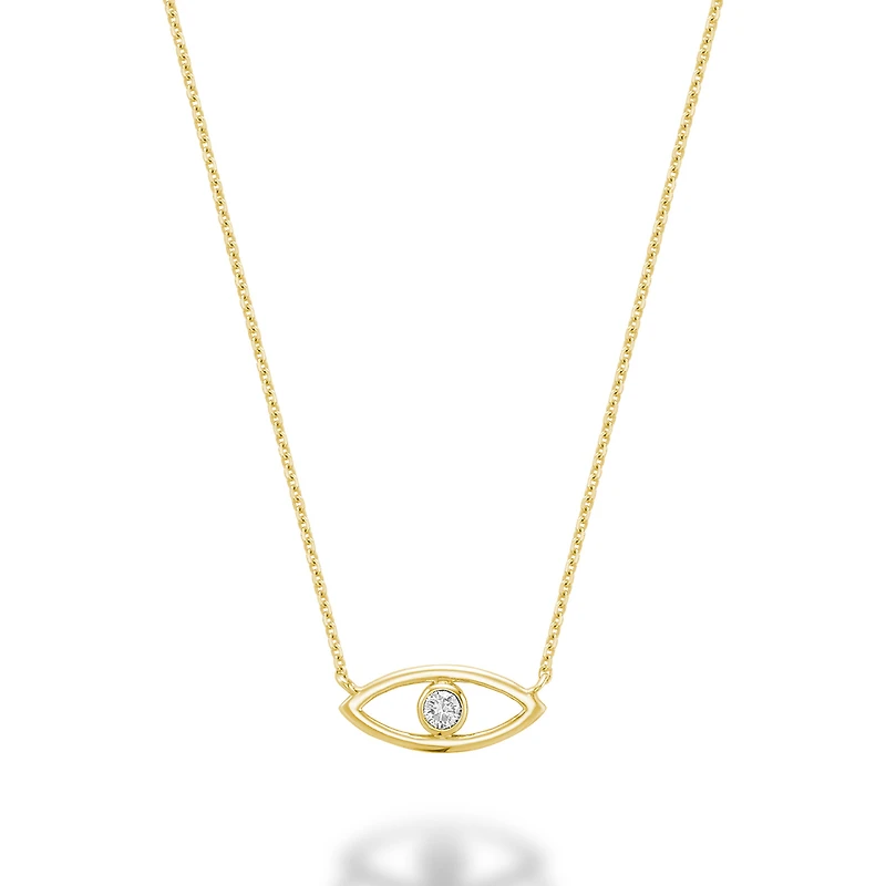 Collier 10K avec DIAMANT. Color: jaune | Doucet Latendresse