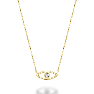 Collier 10K avec DIAMANT. Color: jaune | Doucet Latendresse