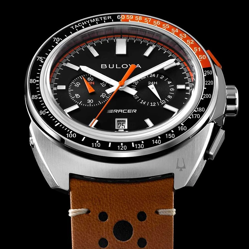 Montre Bulova Racer avec Bracelet en Cuir et Boitier en Acier Inoxydable - 42mm | Doucet Latendresse