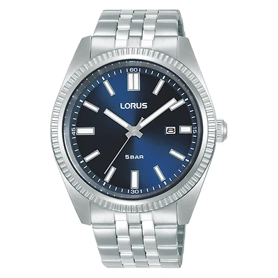MONTRE LORUS HOMME ,ACIER, CADRAN BLEU FONCÉ | Doucet Latendresse