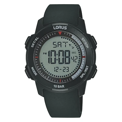 LORUS UNISEX CHRONO SPORT WATCH, BLACK | Doucet Latendresse