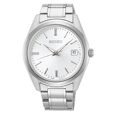 Montre Seiko avec Cadran Argenté et Bracelet en Acier Inoxydable - 40mm | Doucet Latendresse