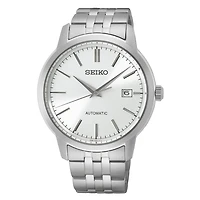 Seiko Stainless Steel Silver Dial Automatic Watch – 40mm, Date Display | Doucet Latendresse