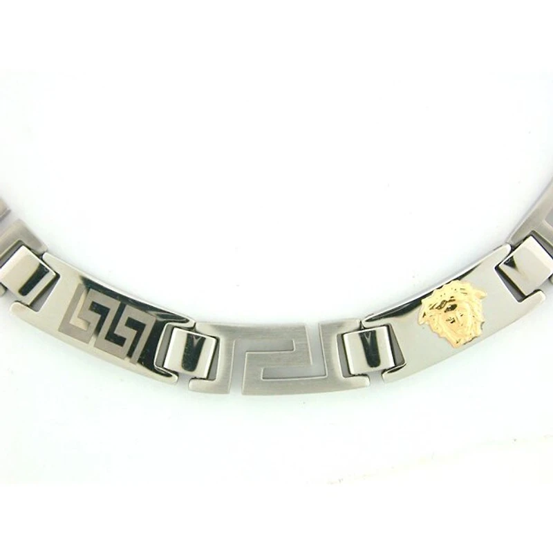 COLLIER ACIER BLANC  INOXYDABLE MÉDUSA JAUNE. Color: 2 tons | Doucet Latendresse