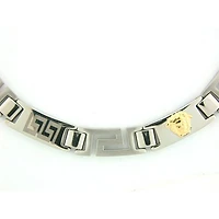 COLLIER ACIER BLANC  INOXYDABLE MÉDUSA JAUNE. Color: 2 tons | Doucet Latendresse