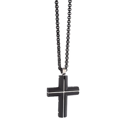 MAN,BLACK-IP-S.STEEL CROSS 22