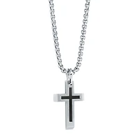 S.STEEL BLACK-IP MATTE-CENTRE CROSS 22