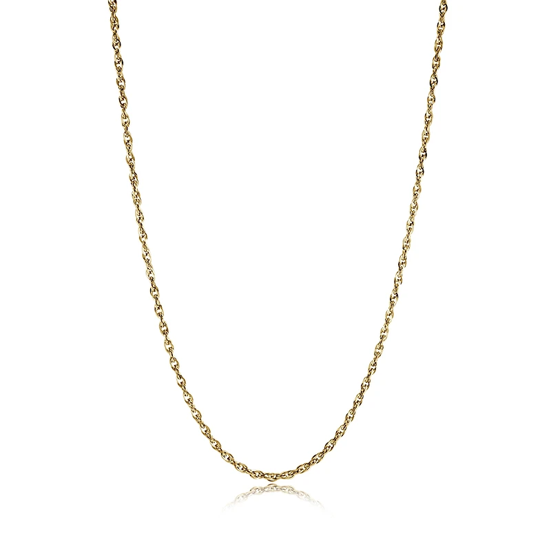 Gold Tone Stainless Steel 2.2mm Rope Chain Necklace – 18