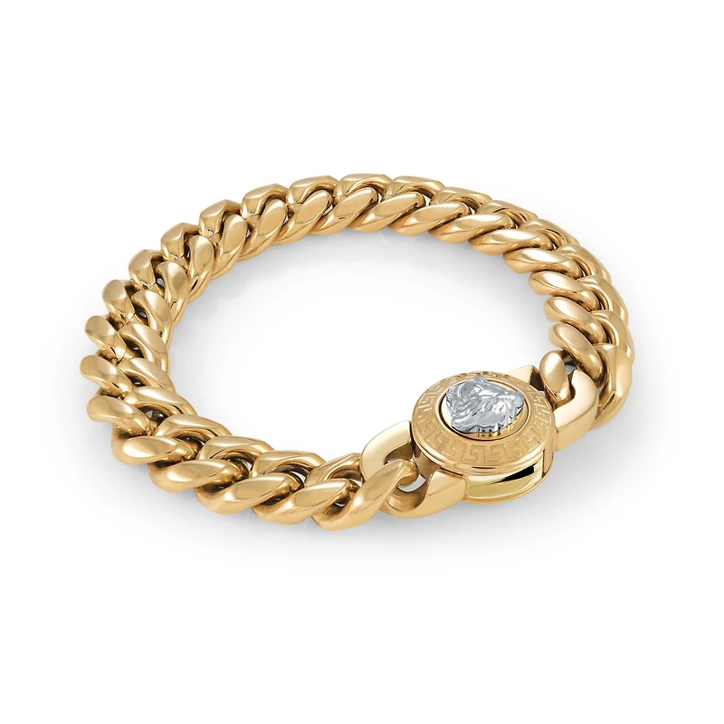 BRACELET EN ACIER INOXYDABLE ET OR- FERMOIR MEDUSA DE 12 MM, 8