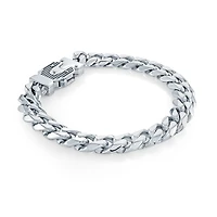 MEN S.STEEL POLISHED 10MM-CURB FANCY-CLASP 8