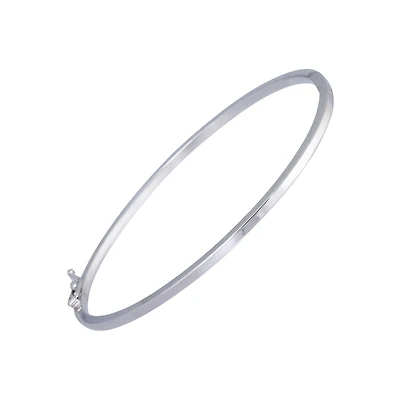 Bracelet, bangle oval pour femme  en or blanc  10k. Color: blanc | Doucet Latendresse