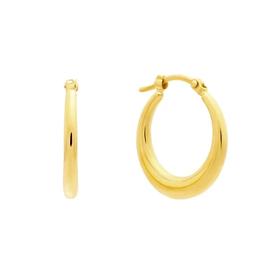 10k Gold Hoop Earrings for Women. Color: yellow | Doucet Latendresse