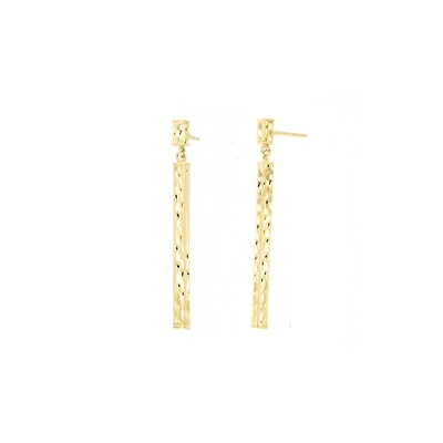 Boucles d'oreilles pendantes Femme avec coupe diamant en Or 10k. Color: jaune | Doucet Latendresse