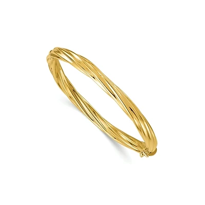 Bracelet bangle pour femme, torsade en or 10k. Color: jaune | Doucet Latendresse