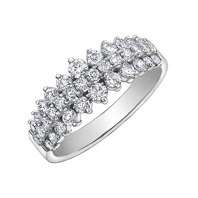 Bague d'anniversaire, Femme, Diamant Cultivé en Laboratoire en or blanc10k& diamants. Color: blanc | Doucet Latendresse