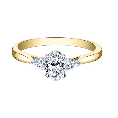 Une bague de fiancaille pour femme-Diaimant cultivé en laboratoire-Or-10k. Color: jaune | Doucet Latendresse