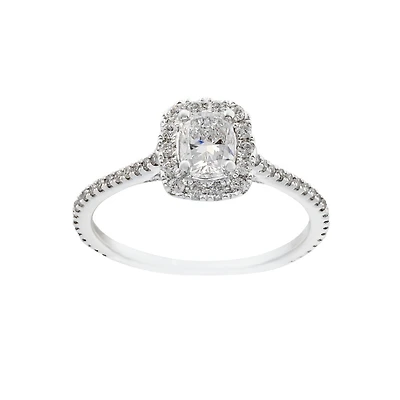 Women's Engagement Ring -Lab Grown Diamonds-14k White Gold TW=1.00CT. Color: white | Doucet Latendresse