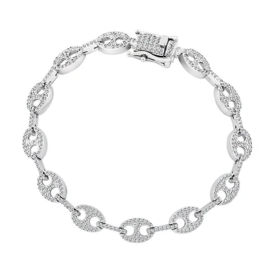 Women's bracelet in 925 silver with zircon. Color: white | Doucet Latendresse
