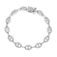 Bracelet en argent .925 & zircons - 7mm. Color: blanc | Doucet Latendresse