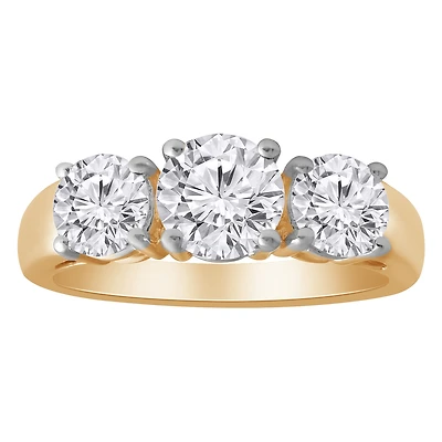 10K Rose Gold Trinity Ring Set with Lab-Grown Diamonds - 0.75ct. Color: yellow | Doucet Latendresse