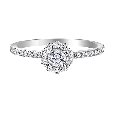A Diamond Engagement Ring for Women Eclat du Nord - in 10k White Gold. Color: white | Doucet Latendresse