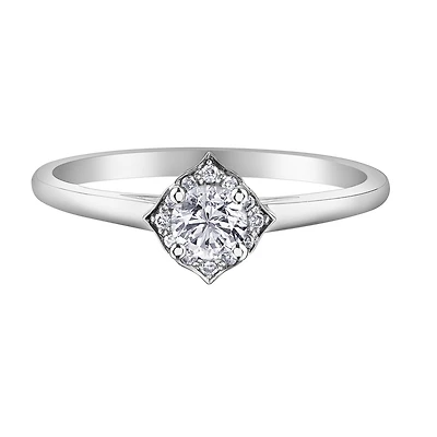 clat du Nord Round Cut Ring 10K Gold Set with Diamonds