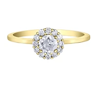 Bague en Or 10K à Coupe Ronde Sertie de Diamants Canadiens