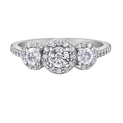 Bague pour Femme -coupe ronde de Eclat du Nord en or  blanc10k & diamants. Color: blanc | Doucet Latendresse