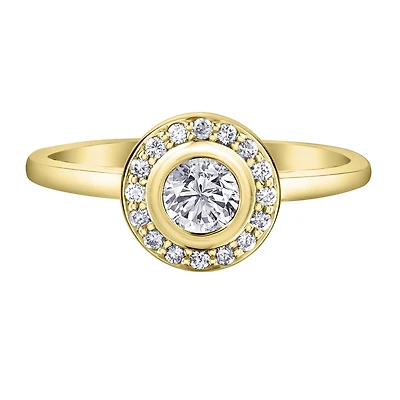 Bague cocktail pour Femme -coupe ronde de Eclat du Nord en or 10k & diamants. Color: jaune | Doucet Latendresse