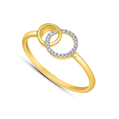 Bague pour femme- cercle de vie -en or 10k & diamants de 4points total. Color: jaune | Doucet Latendresse