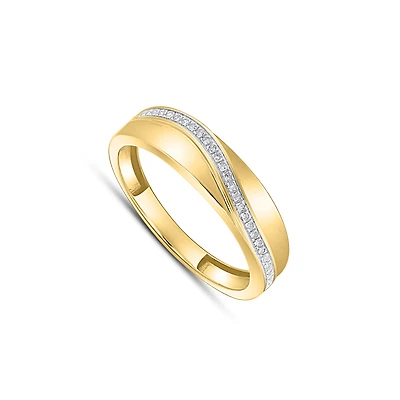 Ladies' ring in 10k gold & diamonds- 8points. Color: yellow | Doucet Latendresse