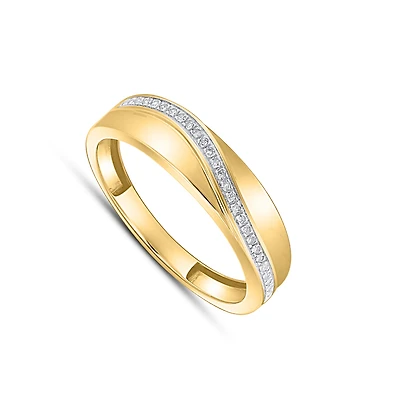 Bague  pour homme  en or 10 & diamants 11points. Color: jaune | Doucet Latendresse