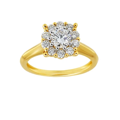 Bague pour femme, style cocktail en or 10k&Diamant laboratoire total de 1.00ct. Color: jaune | Doucet Latendresse