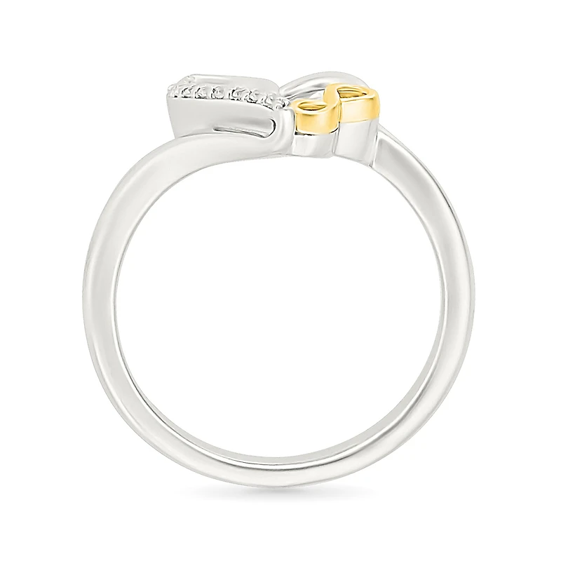 Bague Coeur Infini en Argent.925 et Diamants - 0.05ct. Color: 2 tons | Doucet Latendresse