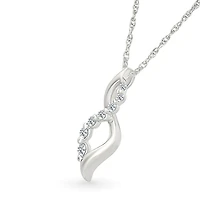 Collier pendentif infini pour femme en Argent.925 & Diamants total 0.100carat. Color: blanc | Doucet Latendresse