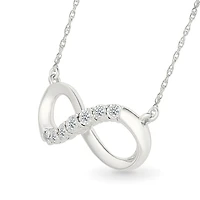 Collier pendentif infini pour femme en Argent.925 & Diamants total 0.100carat. Color: jaune | Doucet Latendresse