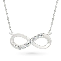 Collier pendentif infini pour femme en Argent.925 & Diamants total 0.100carat. Color: jaune | Doucet Latendresse