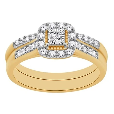 Set  d'allliances  pour femme, en or 10k&diamants. Color: jaune | Doucet Latendresse