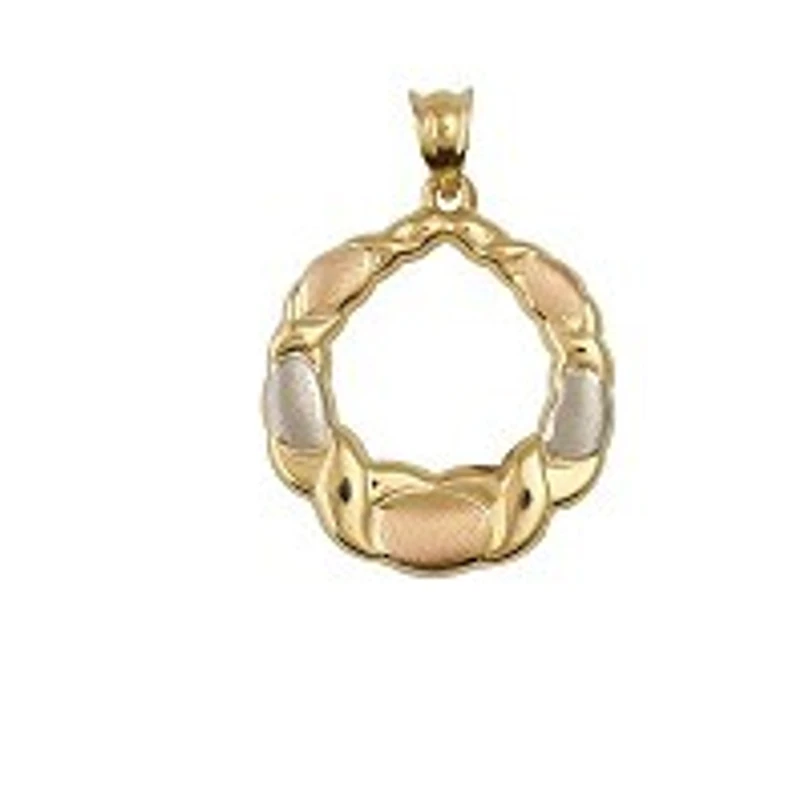 Pendentif en or 3 tons 10K - Charm en forme de cercle | Doucet Latendresse