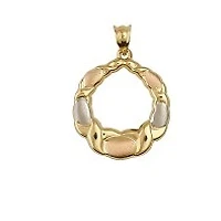 Pendentif en or 3 tons 10K - Charm en forme de cercle | Doucet Latendresse