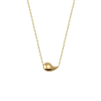 10K Gold Teardrop Pendant Necklace | Doucet Latendresse