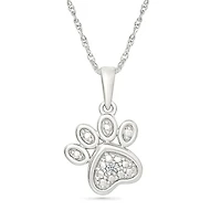 Collier-Pendentif patte pour femme-en Argent.925 & Diamants total 0.010carat. Color: blanc | Doucet Latendresse