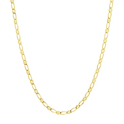 10K Gold Figaro Chain Necklace. Color: yellow | Doucet Latendresse