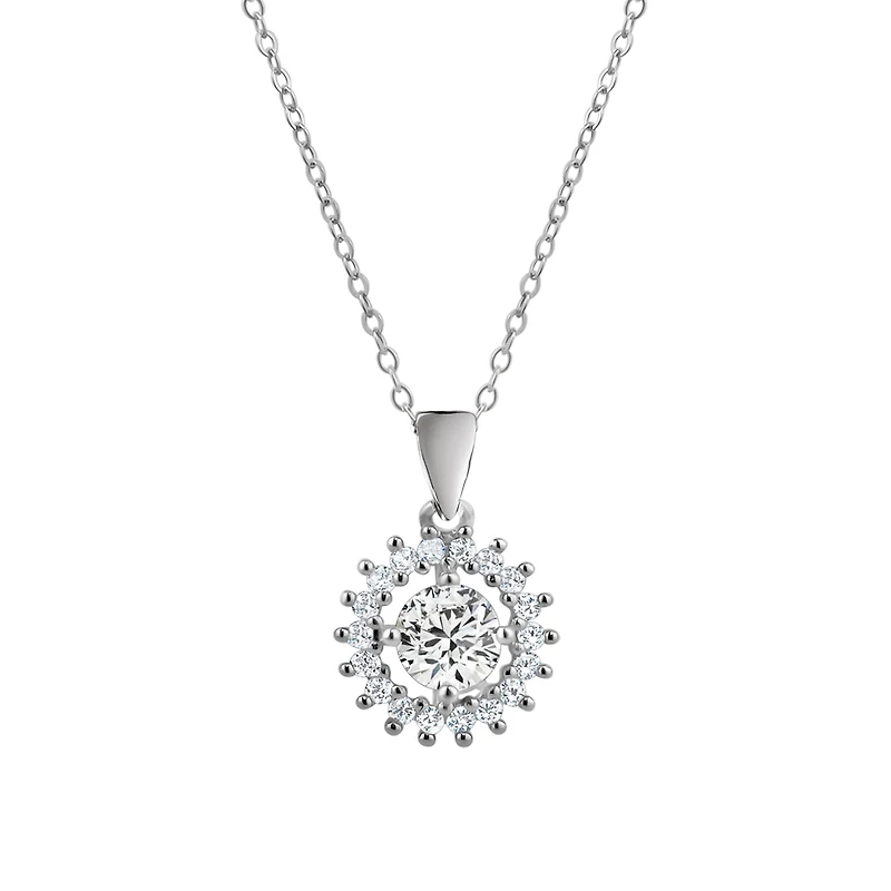 Sterling Silver Cubic Zirconia Pendant Necklace