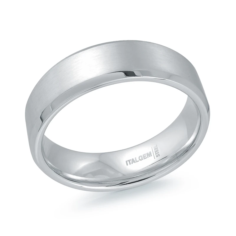 Jonc Pour Homme En Acier Inoxydable Poli – 6,5mm. Color: blanc | Doucet Latendresse
