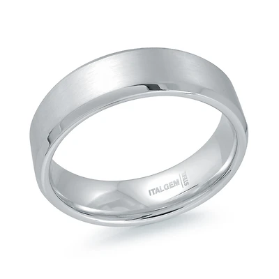 Men's Polished Stainless Steel Band – 6.5mm. Color: white | Doucet Latendresse
