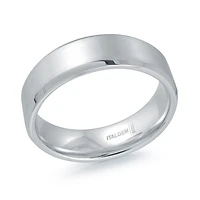 Jonc Pour Homme En Acier Inoxydable Poli – 6,5mm. Color: blanc | Doucet Latendresse