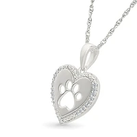 Collier pendentif  patte en Argent.925 & Diamants total 0.050 carat. Color: blanc | Doucet Latendresse