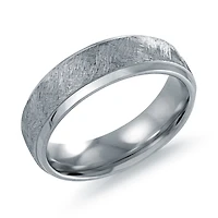 Jonc Pour Homme En Acier Inoxydable À Centre Texturé – 6mm. Color: argent | Doucet Latendresse